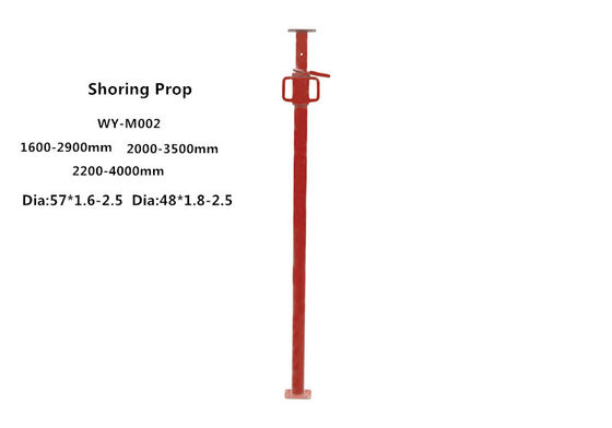 China Baugerüst-Stützbalkenstützen des Revierdiensts justierbare/rote Farbe 1.6-4m der Steckfassung fournisseur